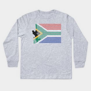 South African Cricket Proteas T Shirt | South Africa Flag Colors | Trendy Proteas Cricket Kids Long Sleeve T-Shirt